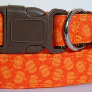 Halloween Dog Collar - Fabric Dog Collar with Pumpkins - Small or Large Dog Collar - Orange Dog Collar - Autumn / Fall Dog Collar