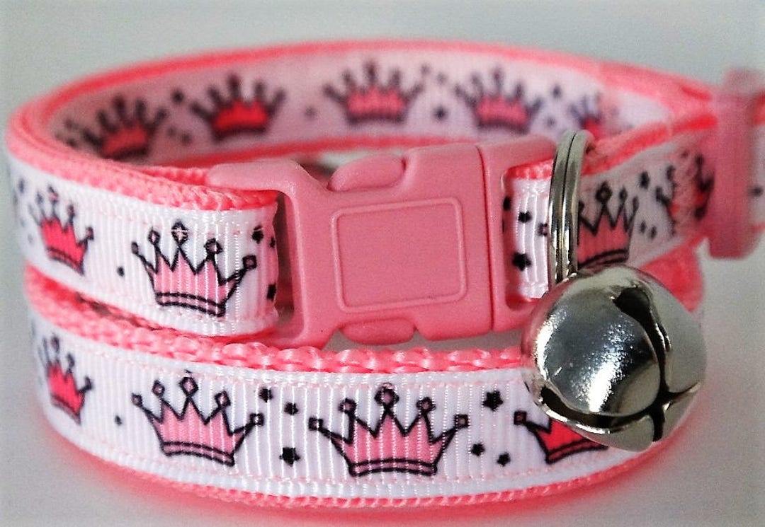 Cat Collar Kitten Collar Pink Princess Cat Collar With Etsy