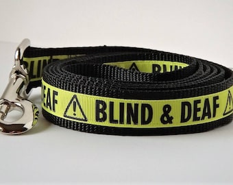Dog Leash -Deaf and Blind Leash - Short or Long Leash - Training Leash - Traffic Leash - Traffic Lead - 1" Wide Dog Lead