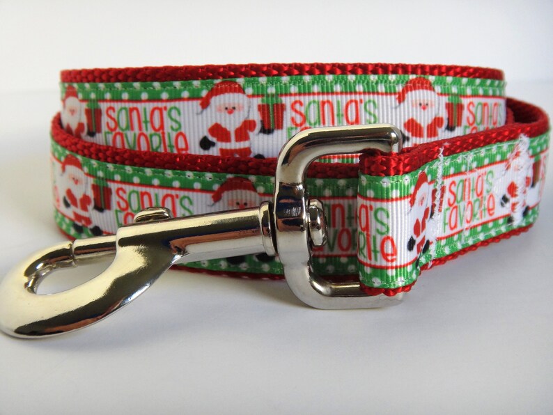 Christmas Dog Collar and optional Leash Set Santa&#39;s | Etsy