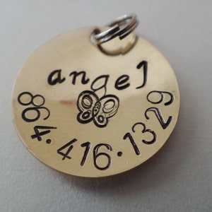 Cat Tag- Economy Small Dog Tag - Hand Stamped Pet ID Tag - Custom Pet Tag - Available in Brass, Copper or Aluminum
