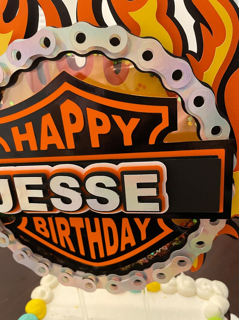 Harley Davidson Cake Topper/ Motorcycle/ Flame/party/cake - Etsy