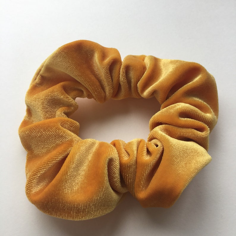 Super soft mustard yellow velvet hair scrunchie | Etsy