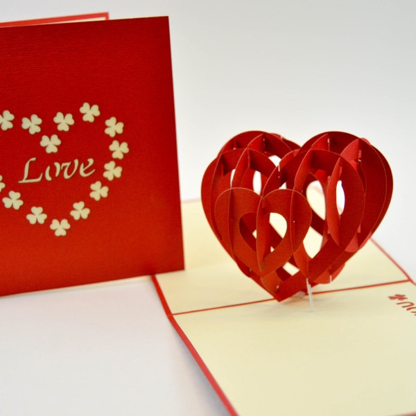 3D Cards - Valentine Card - Love Card - Pop Up Card - 3D Valentine Card - I Love You Card - Proposal - Paper Good