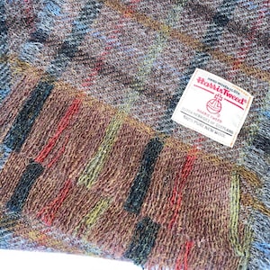 Szal Harris Tweed Szary Grafitowy Czekoladowy Brąz Czarny Musztardowy Burgundowy Oliwkowy 100% Wełniany Tkanina Zimowa