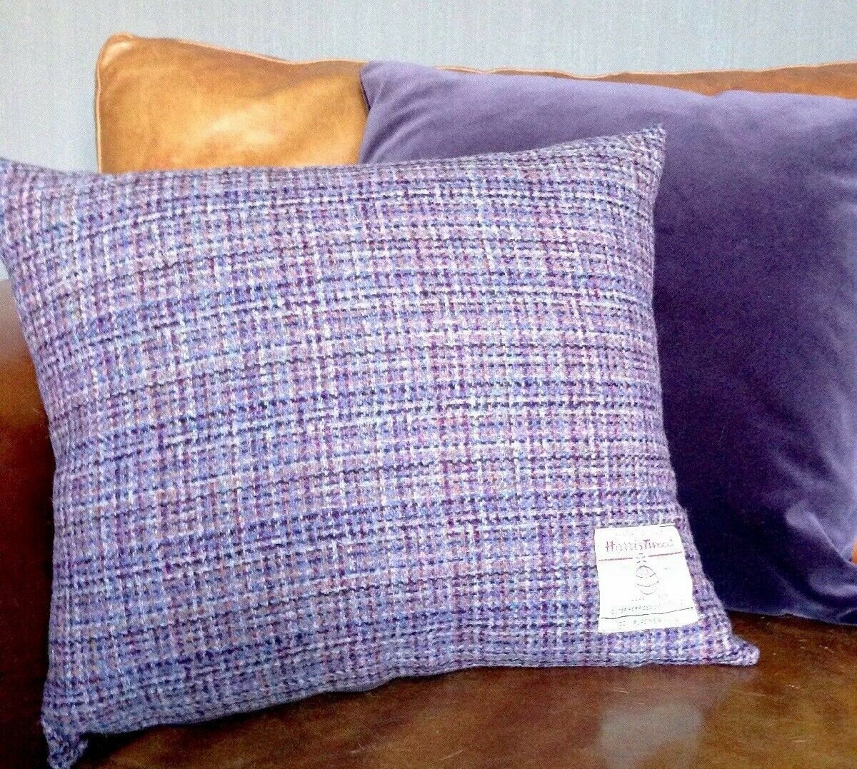 Harris Tweed Purple Cushion Cover Rectangle Lumbar Pink Etsy