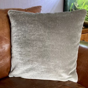 Ralph Lauren Teddy Mohair Grey Silver Cushion cover Thick Fur Pile Velvet Designer