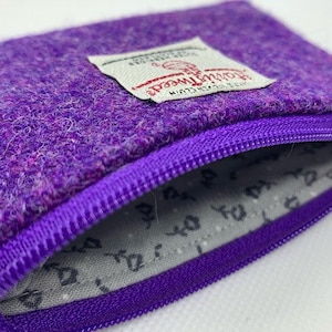 Harris Tweed coin purse, zipped pouch, change purse, small purse, kitty purse, handmade in Scotland, Scottish wool tweed, Mother&#39;s Day gift
