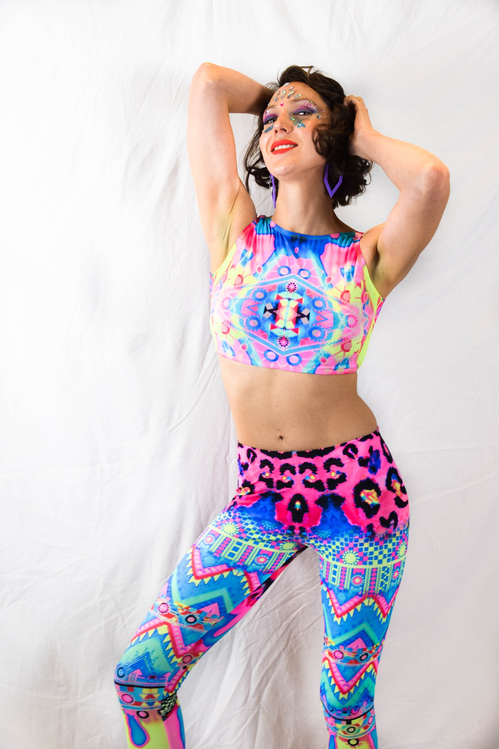 Festival Leggings Neon Bright Yoga Pants Active Wear Etsy Australia