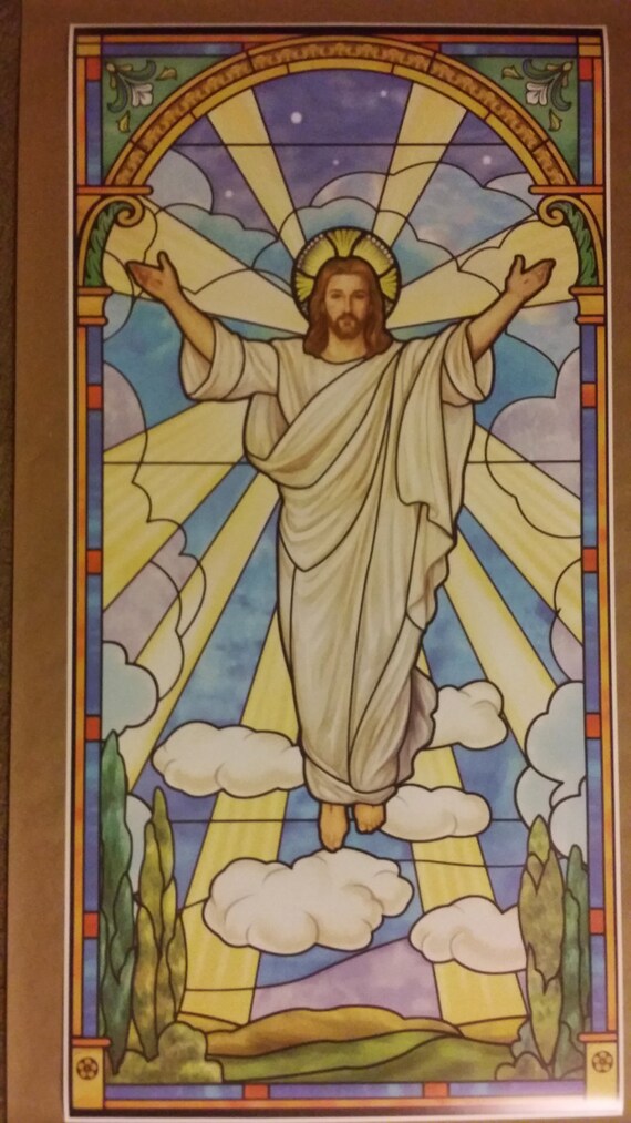 jesus has risen stained