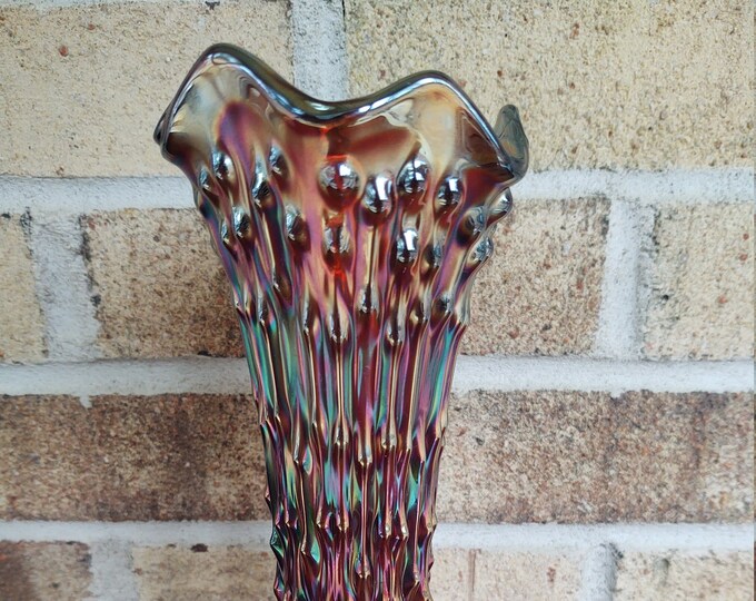 Carnival Glass Funeral Vase Etsy