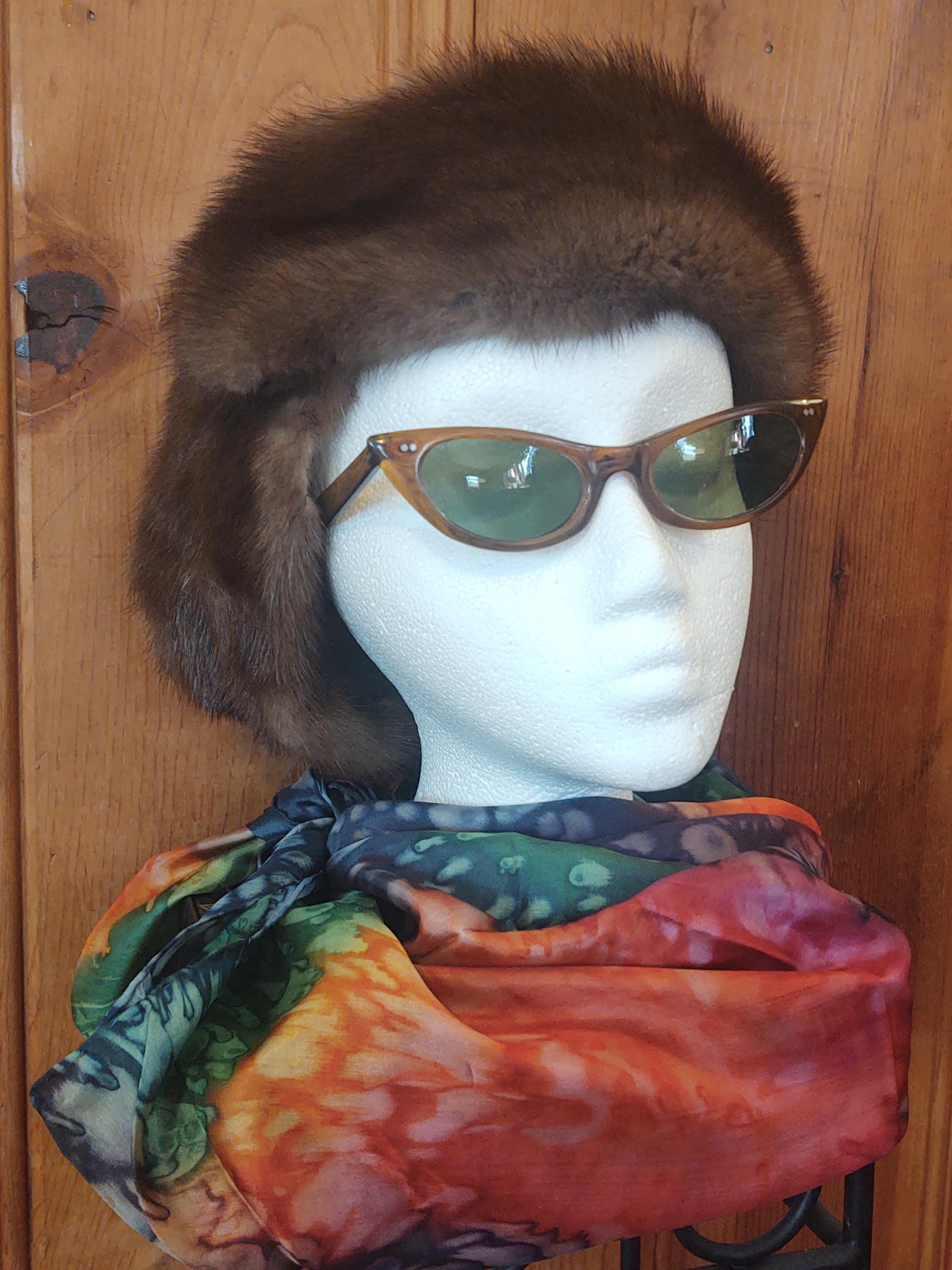 Unique Vintage Brown Fur Hat with Black Sunglasses I got a new winter hat main image 2
