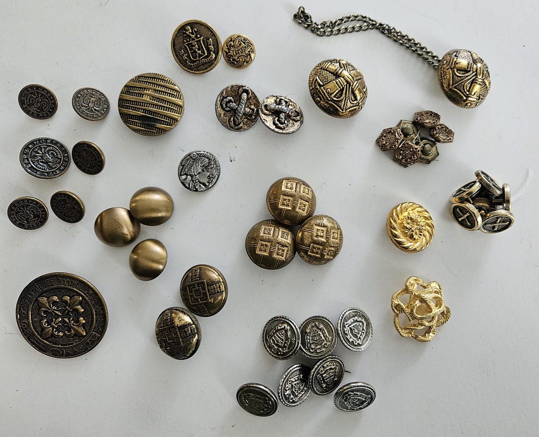 Vintage Brass Buttons - Etsy
