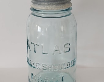 Vintage Atlas Mason Jar