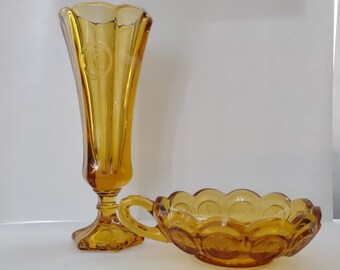 Vintage Bicentennial Amber Fostoria Glass
