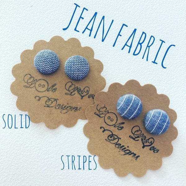 Denim Jean Fabric Earrings