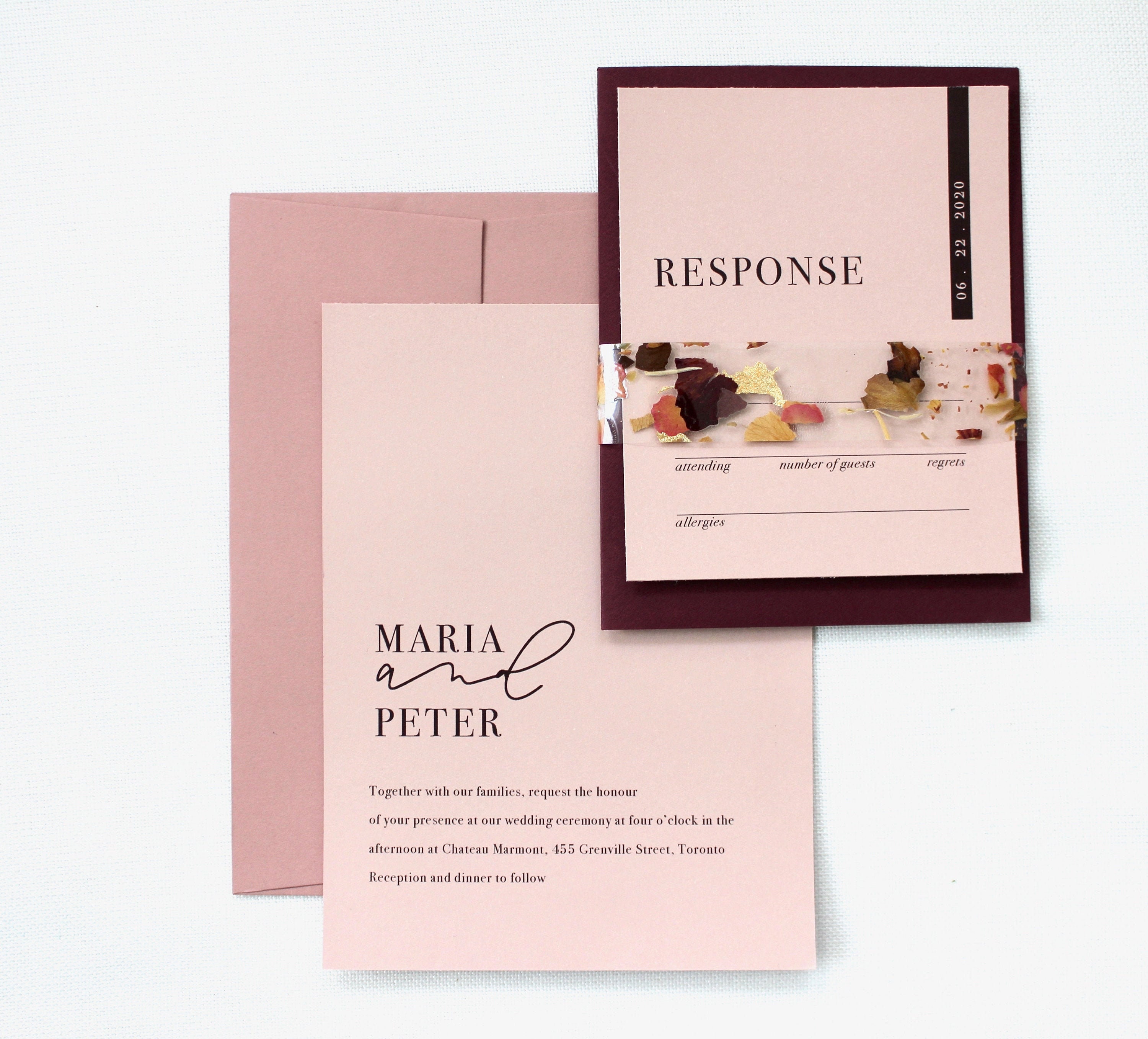 Dried Flower Gold Foil Belly Band Vellum Wrap 5x7 Wedding Etsy Canada