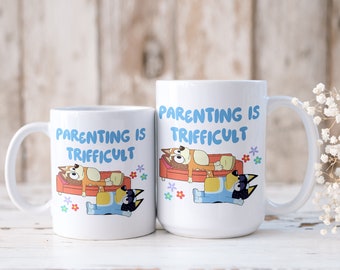 Mug Parenting is Trifficult, Mug fête des mères - Mug fête des pères - Meilleur cadeau de famille