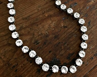 Swarovski Crystal Necklace ~ Art Deco Crystal Necklace ~ Antique Crystal Wedding Necklace