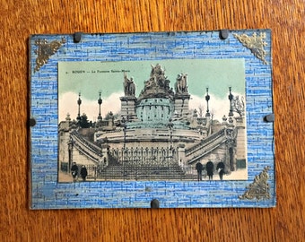 French Souvenir of La fontaine Sainte-Marie ~ Vintage French Post Card ~ Victorian Post Card ~ French Monuments ~ French Fountains