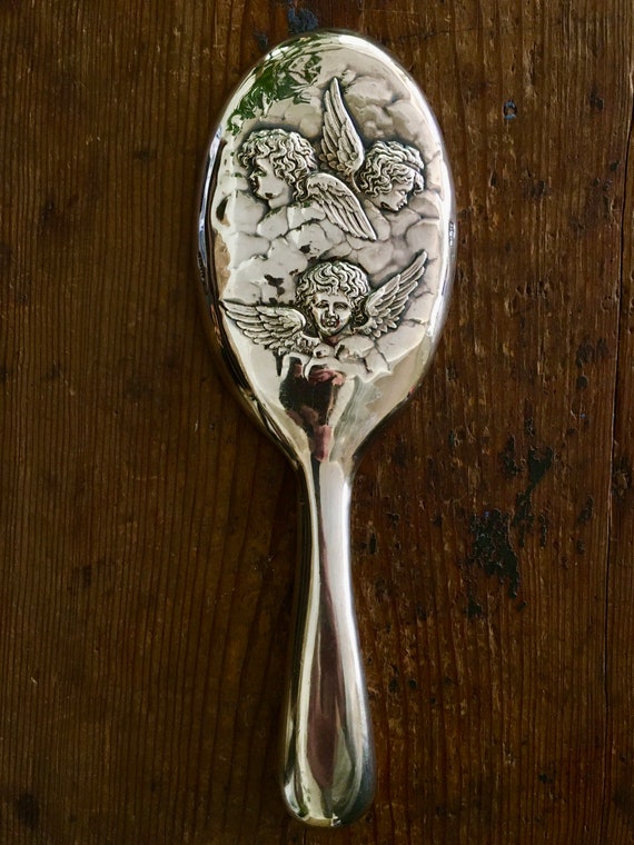 Victorian Cherub Sterling Silver Hand Mirror ~ Sterling  display picture 3