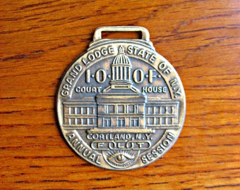 Odd Fellows Watch Fob ~ Antique Masonic Jewelry ~ Odd Fellow Badge ~ New York Vintage Collectable