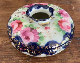 Hand Painted Victorian Porcelain Bowl with Flowers ~ Antique Victorian Hand Painted Floral Bowl ~ Victorian Home Decor