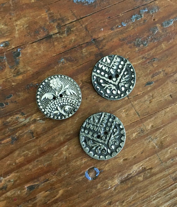 Victorian Cut Steel Buttons: Antique Edwardian Decorative Buttons