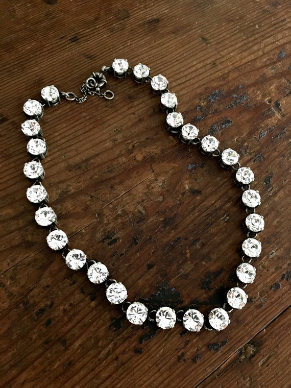 Swarovski Crystal Necklace ~ Art Deco Crystal Nec… - image 1