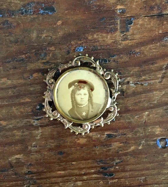 Victorian School Girl Photo Jewelry ~ Antique Vict