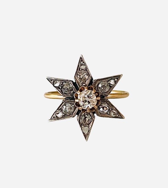 Victorian Diamond Star Ring ~ Diamond Star Ring 1… - image 4