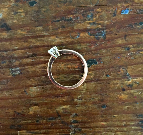 Antique 14k Rose Gold Diamond Wedding Ring ~ Vint… - image 9