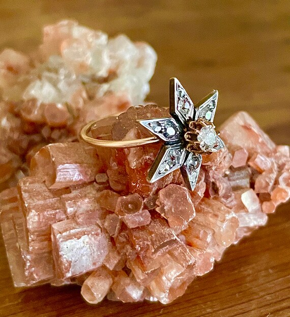 Victorian Diamond Star Ring ~ Diamond Star Ring 1… - image 3