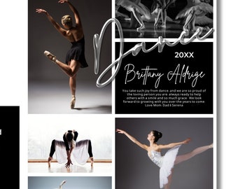 Dance Ad - Recital Program Tribute Ad template - full page - editable in Canva - Dancer Tribute Shoutout - Parent Dance Recital Ads - DA82