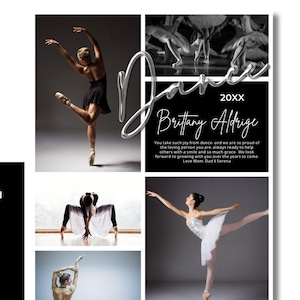 Tanzanzeige – Rezitalprogramm-Tribute-Anzeigenvorlage – ganzseitig – bearbeitbar in Canva – Dancer Tribute Shoutout – Parent Dance Recital Ads – DA82
