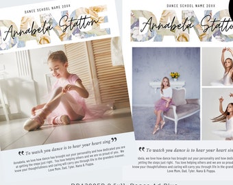 Anuncio de página completa para un recital de baile, Anuncio para un programa de recital de baile, Plantilla de Canva, Edita y personaliza tu anuncio de página completa con foto, AZUL, DRA200FPB