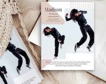 Dance Recital Ad, Dance Recital Program Ad, Personalize your Quarter Page Photo Dance Ad, Modern, CANVA TEMPLATE, DAQP11Q