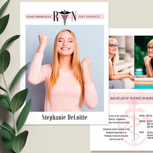 Personalized Nurse Graduation Card CANVA TEMPLATE, Graduation Invitation PartyTemplate, Medical Grad, Photo Collage, 5x7, DIY Editable, NGC2