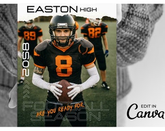 Football Athletic Program Template, Senior Night, 32-page magazine style design for print-online promotion, Booster Clubs, Football Teams,04