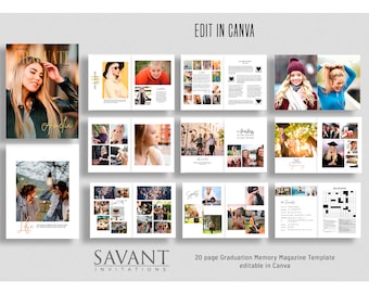 Modello personalizzato per rivista di ricordi di laurea: ricordo fotografico (modello CANVA)