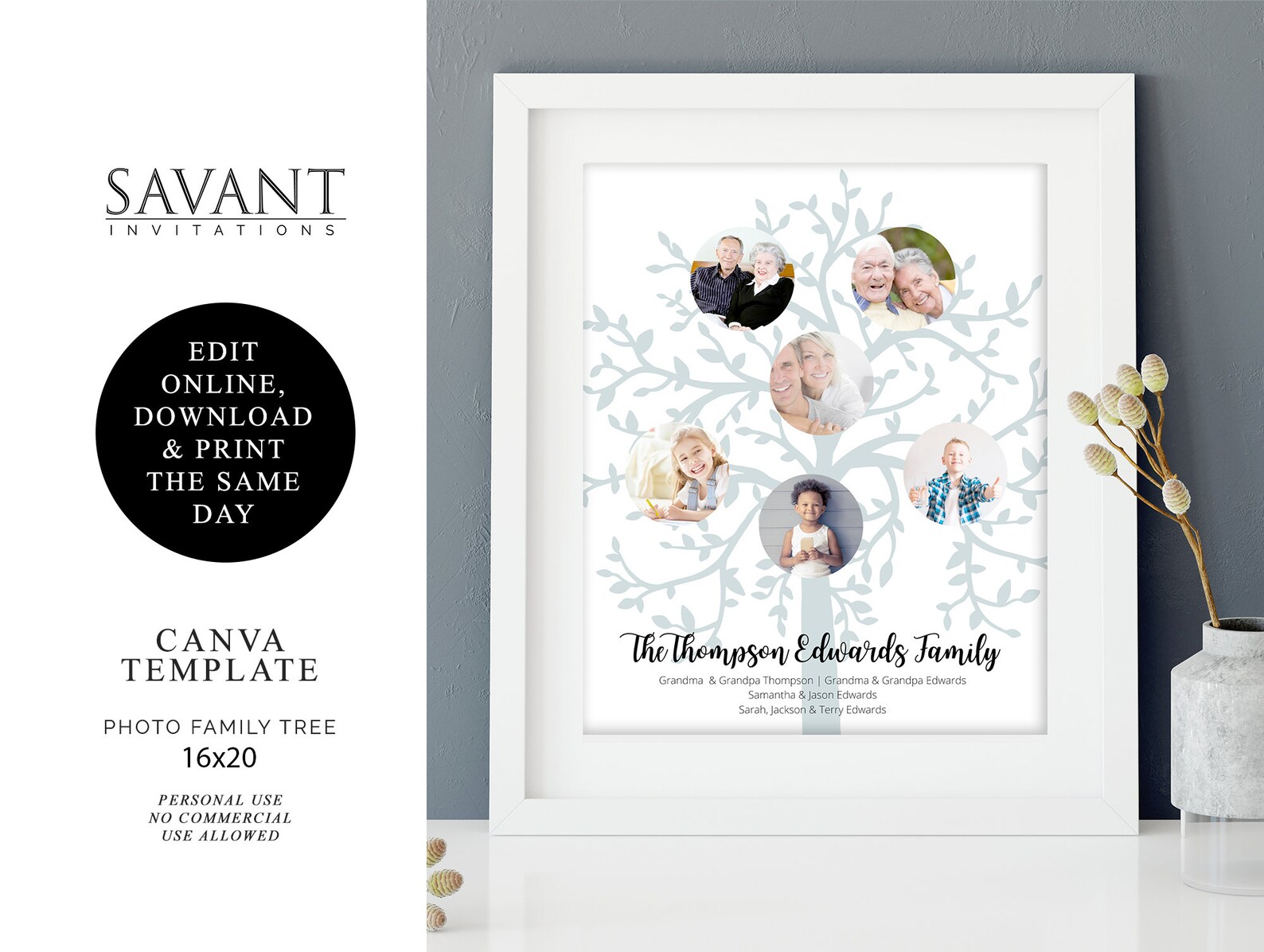 Family Tree Canva Template Geneology Editable Printable Etsy Family Tree Canva Template Geneology Editable Printable Etsy