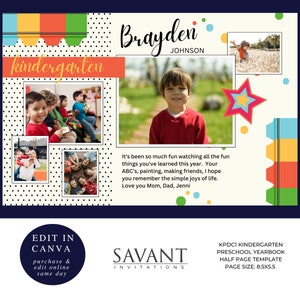 Nieuw! Kleuterschool Preschool Jaarboek Ad Tribute Template - Kleuterschool - Elementair - Halve pagina Jaarboek Afstudeeradvertentie - KPDC1