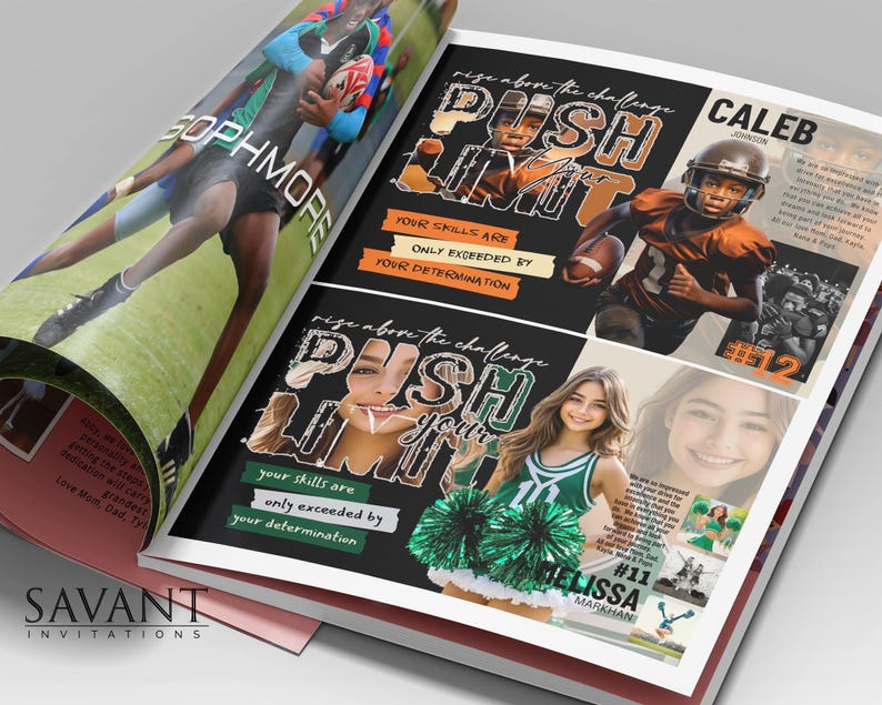 Sports Dedication Example Sports Yearbook Ad Template: Half Page Senior Tribute (CANVA Editable ...