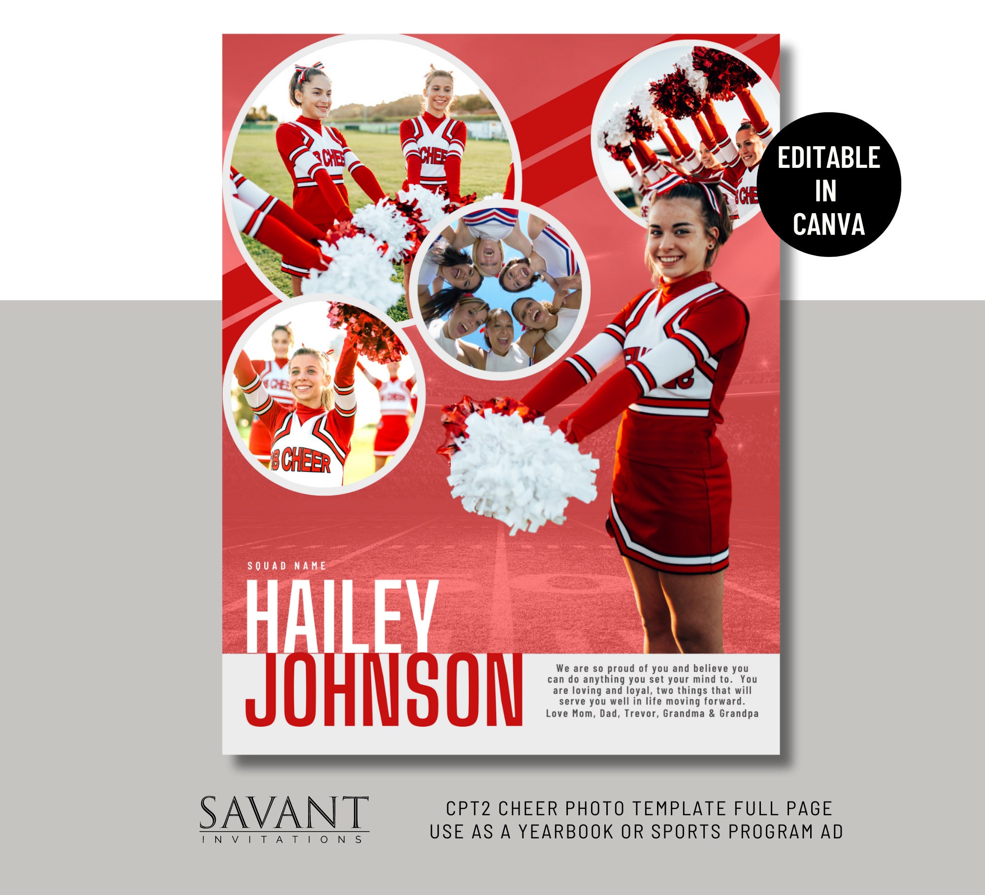 Cheer Yearbook Sports Program Ad Template Full Page Cheer -  Portugal