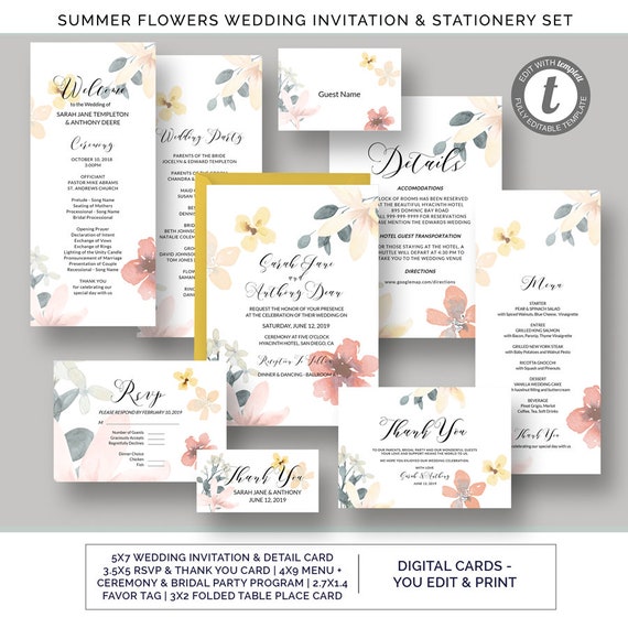 printable wedding invitation boho