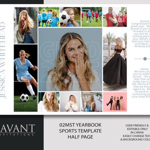 Sports Dedication Example Half Page Yearbook Grad or Sports Tribute Dedication Template - Grad ...
