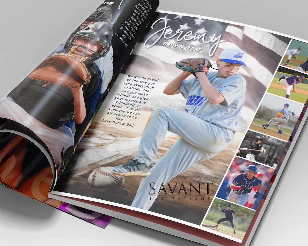 NEW! Baseball Templates - Yearbook Program Tribute Ad Full Page ...