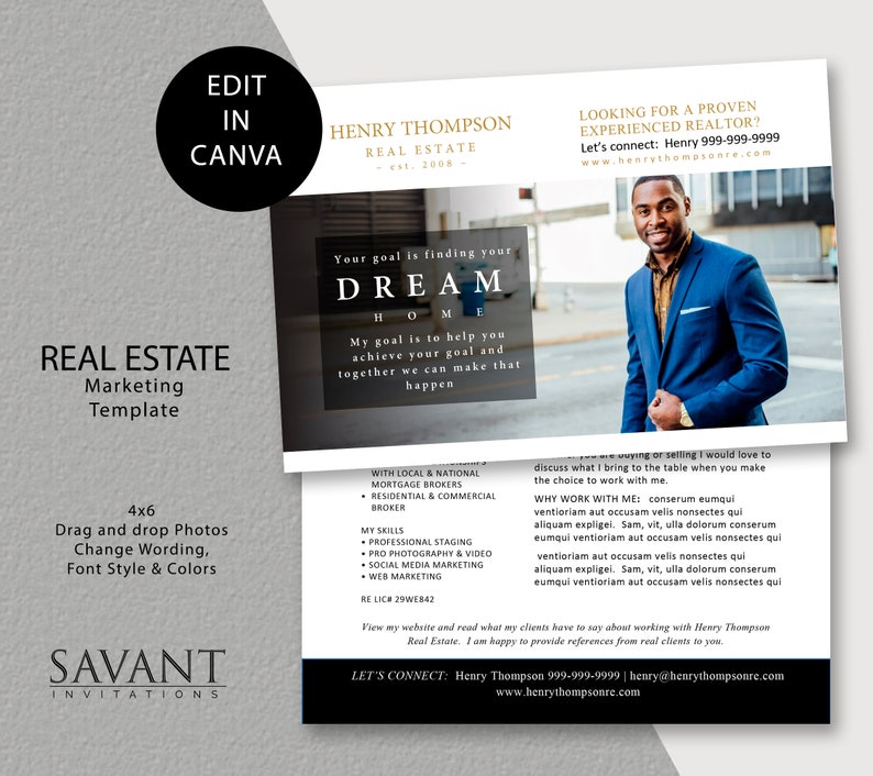 Real Estate Agent Introduction Postcard Promotional Postcard Etsy