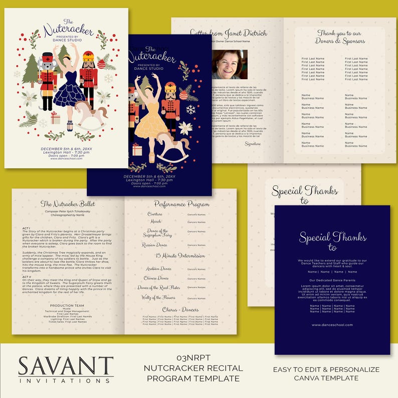 Nutcracker Ballet Recital Program Template - 16 Page 8.5x11 Magazine ...
