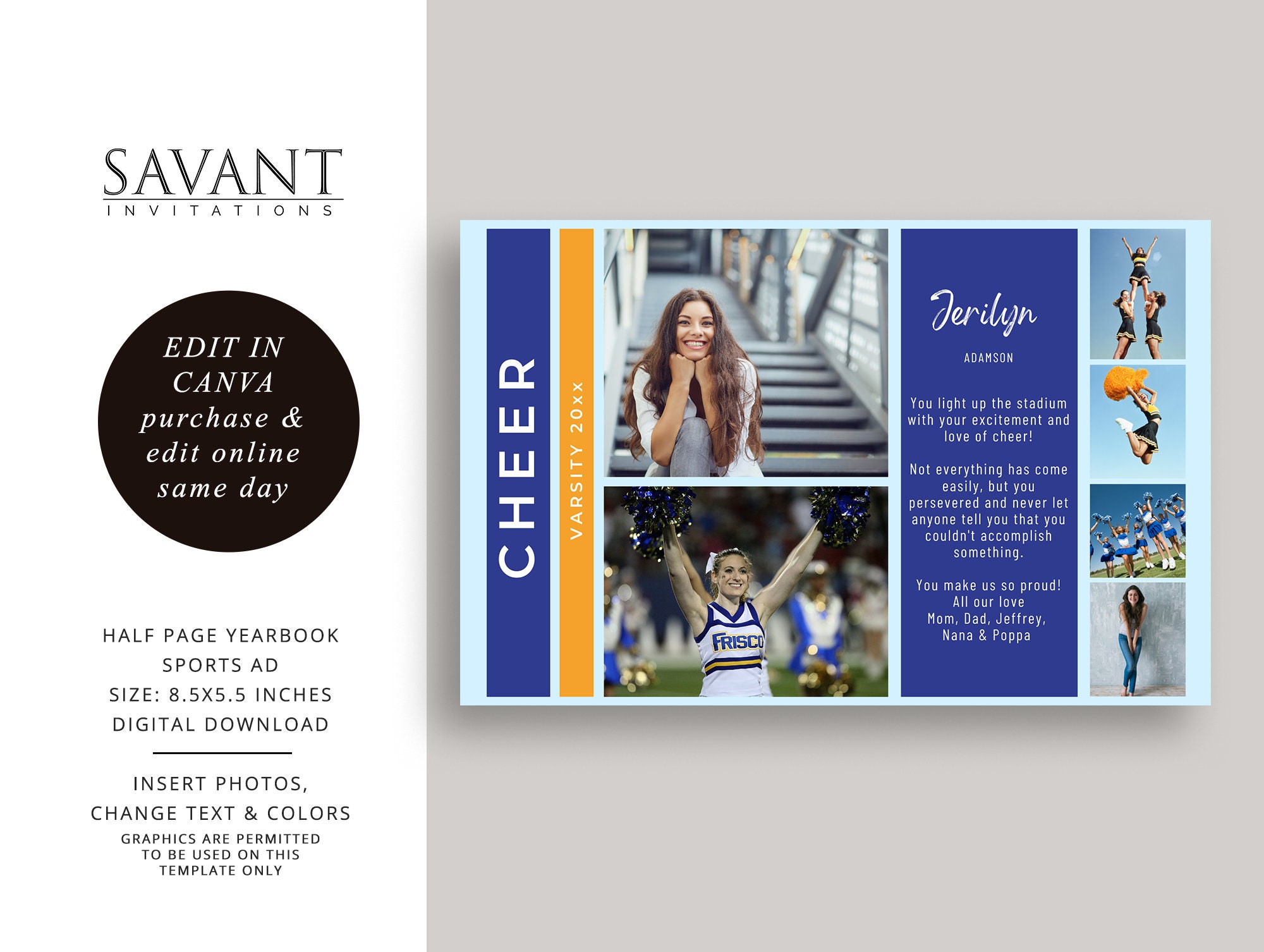 Cheer Yearbook Sports Program Ad Template Full Page Cheer -  Portugal